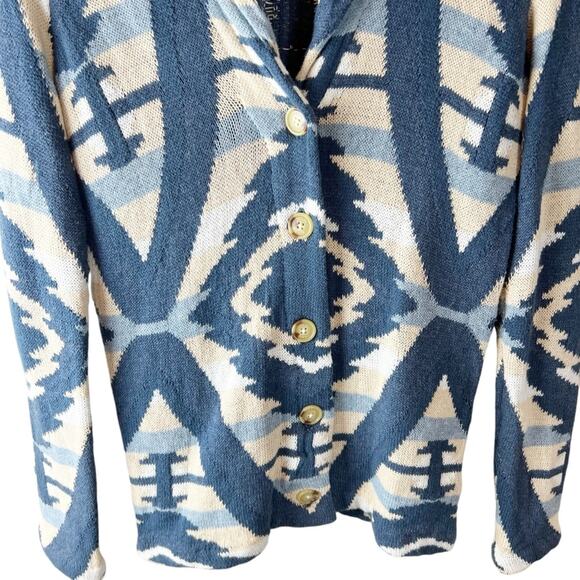 Chaps Ralph Lauren Women’s Aztec Southwest Boho Cardigan Sweater Petite XS - Picture 4 of 6